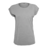 Tee-shirt femme coton léger coupe longue, manches courtes, 140 g/m²