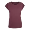 Tee-shirt femme coton léger coupe longue, manches courtes, 140 g/m²