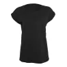 Tee-shirt femme coton léger coupe longue, manches courtes, 140 g/m²