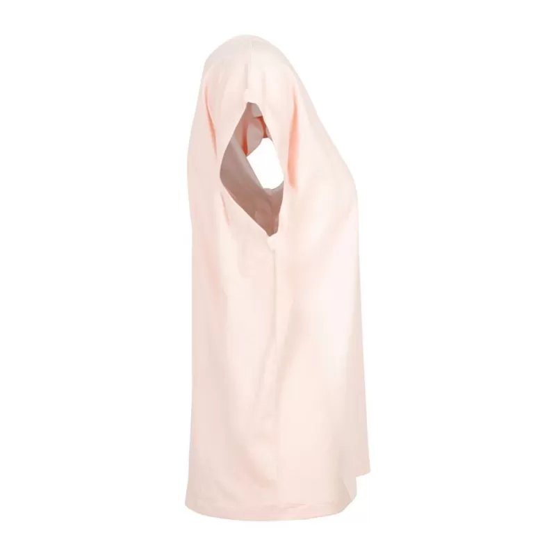 Tee-shirt femme coton léger coupe longue, manches courtes, 140 g/m²