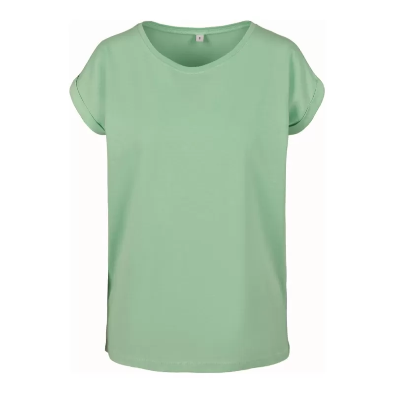 Tee-shirt femme coton léger coupe longue, manches courtes, 140 g/m²