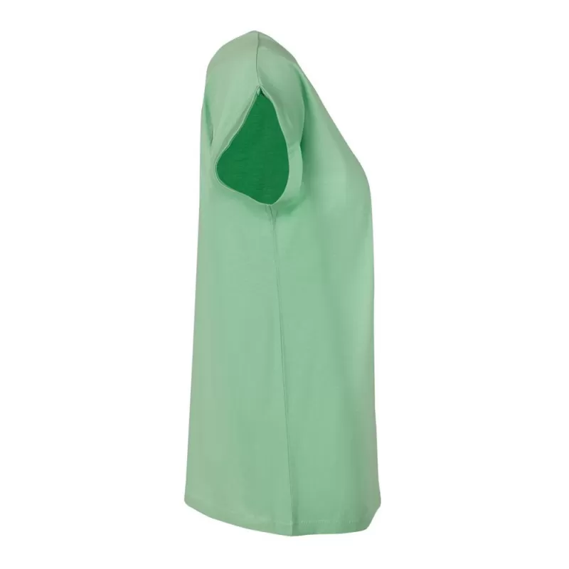 Tee-shirt femme coton léger coupe longue, manches courtes, 140 g/m²