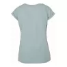Tee-shirt femme coton léger coupe longue, manches courtes, 140 g/m²