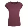 Tee-shirt femme coton léger coupe longue, manches courtes, 140 g/m²