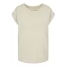 Tee-shirt femme coton léger coupe longue, manches courtes, 140 g/m²