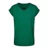 Tee-shirt femme coton léger coupe longue, manches courtes, 140 g/m²