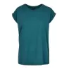 Tee-shirt femme coton léger coupe longue, manches courtes, 140 g/m²