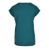 Tee-shirt femme coton léger coupe longue, manches courtes, 140 g/m²
