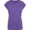 Tee-shirt femme coton léger coupe longue, manches courtes, 140 g/m²