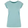 Tee-shirt femme coton léger coupe longue, manches courtes, 140 g/m²