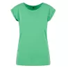 Tee-shirt femme coton léger coupe longue, manches courtes, 140 g/m²