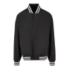 Veste baseball légère en polyester, col montant à rayures