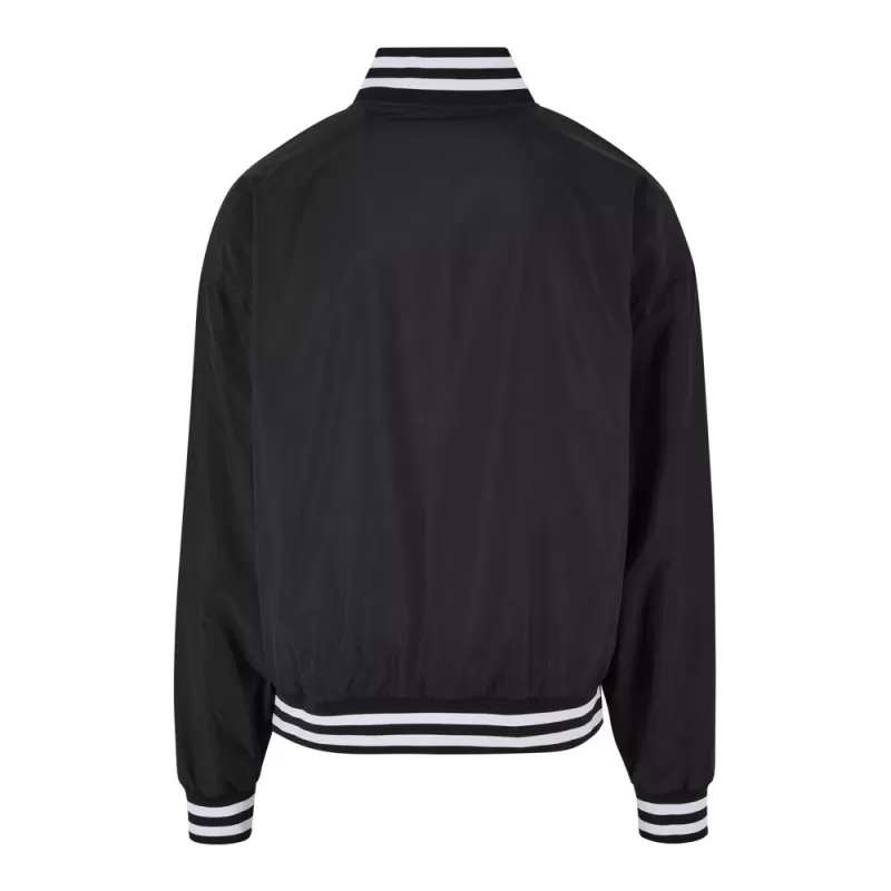 Veste baseball légère en polyester, col montant à rayures