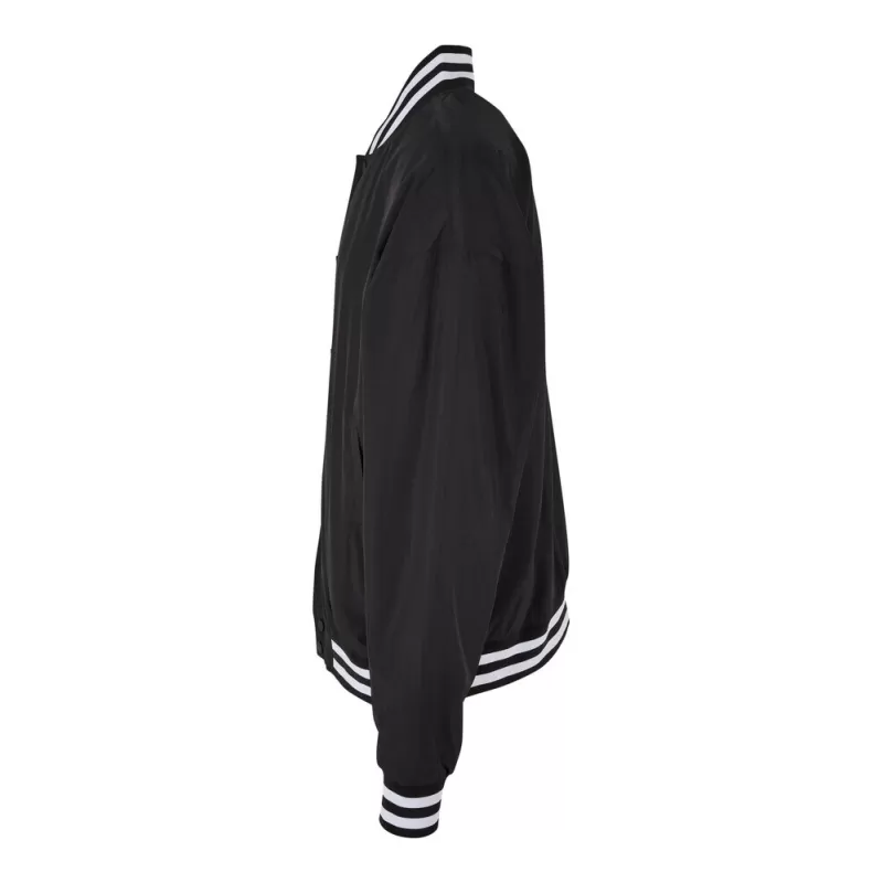 Veste baseball légère en polyester, col montant à rayures