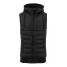 Bodywarmer léger à capuche doublée et ajustable par cordon plat, NO LABEL