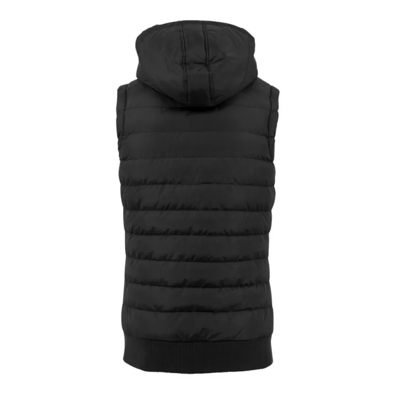 Bodywarmer léger à capuche doublée et ajustable par cordon plat, NO LABEL