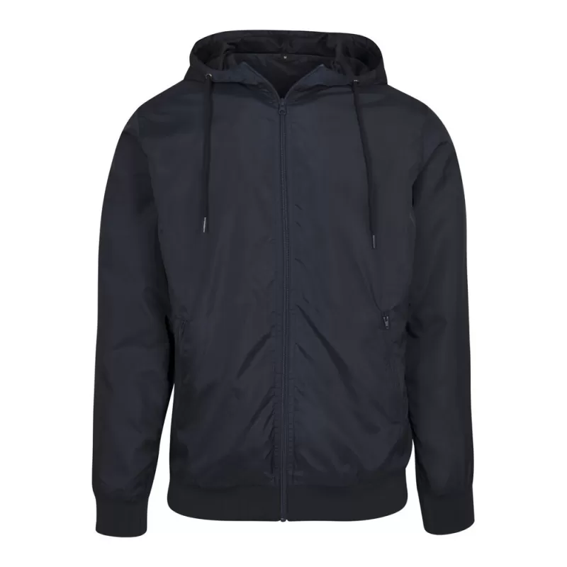Veste à capuche coupe-vent, zip contrasté, respirante et imperméable