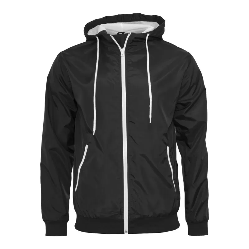 Veste à capuche coupe-vent, zip contrasté, respirante et imperméable