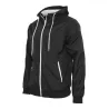 Veste à capuche coupe-vent, zip contrasté, respirante et imperméable