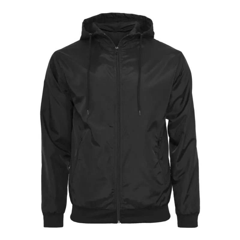 Veste à capuche coupe-vent, zip contrasté, respirante et imperméable