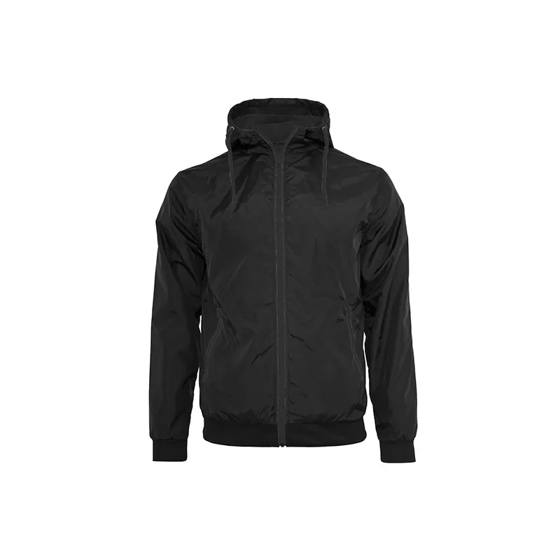 Veste à capuche coupe-vent, zip contrasté, respirante et imperméable