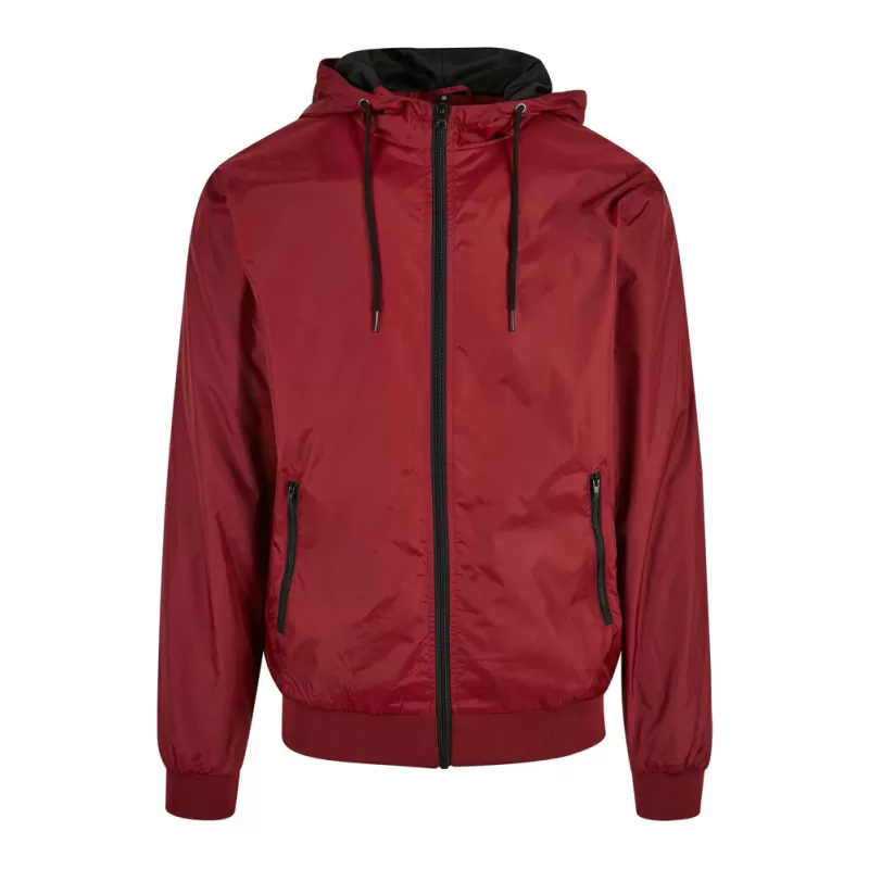 Veste à capuche coupe-vent, zip contrasté, respirante et imperméable