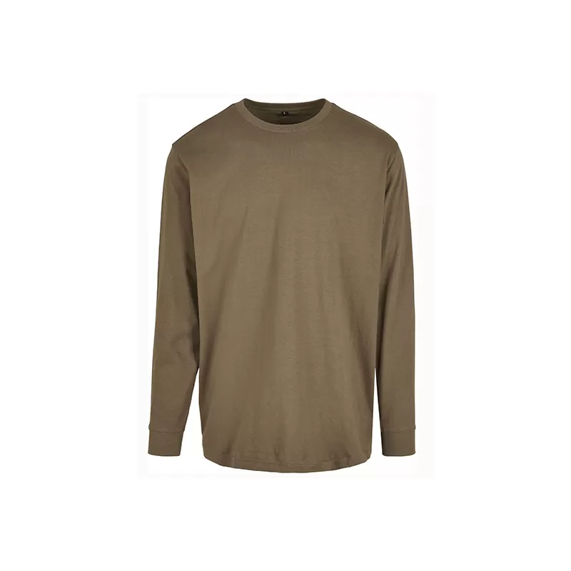 Tee-shirt coton manches longues confortable col rond, look sportif, 200 g/m²