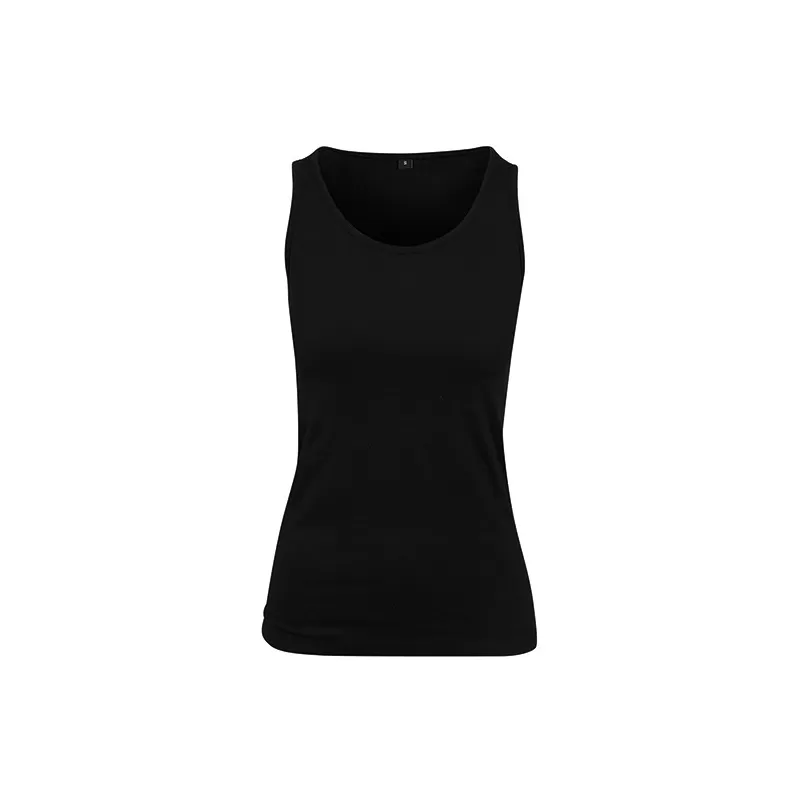 Débardeur femme ajusté coton, coupe longue, col rond, 150 g/m²