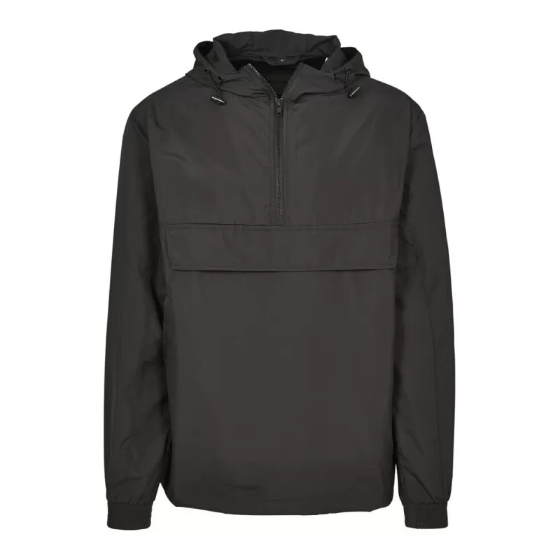 Veste demi-saison 1/4 zip en polyester léger, capuche ajustable