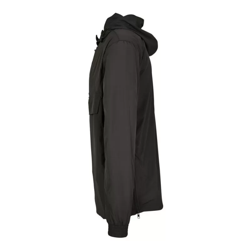 Veste demi-saison 1/4 zip en polyester léger, capuche ajustable