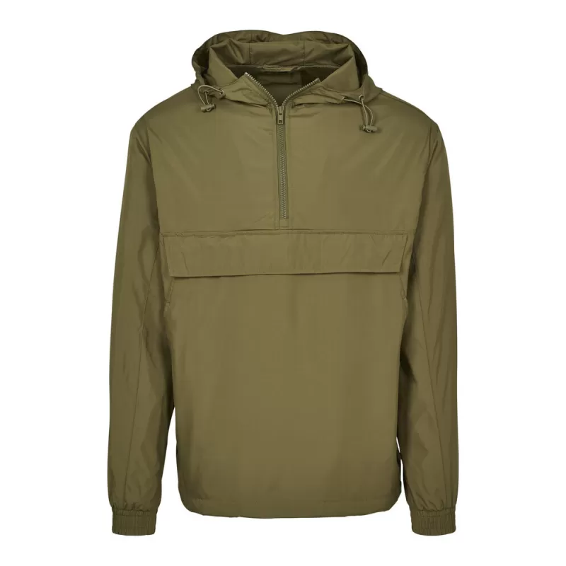 Veste demi-saison 1/4 zip en polyester léger, capuche ajustable