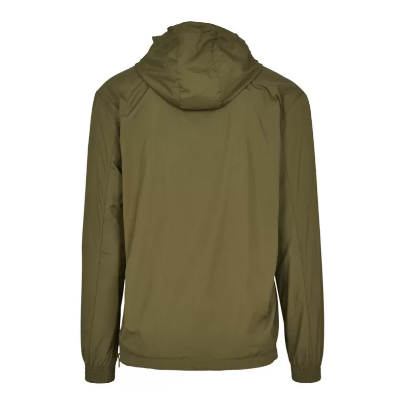 Veste demi-saison 1/4 zip en polyester léger, capuche ajustable