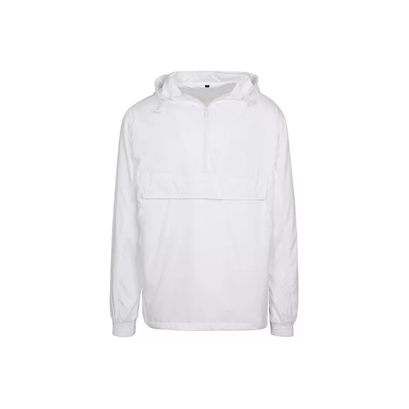 Veste demi-saison 1/4 zip en polyester léger, capuche ajustable