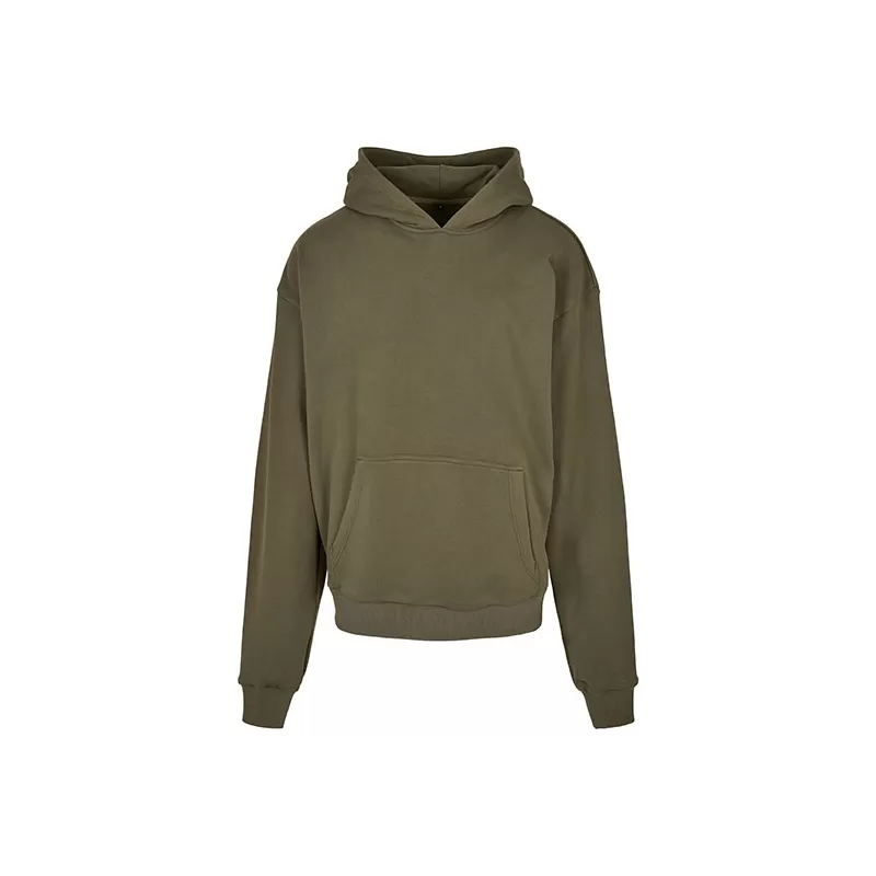 Sweat à capuche lourd en coton ultra épais, coupe casual, poche kangourou, 460 g/m²