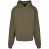 Sweat à capuche lourd en coton ultra épais, coupe casual, poche kangourou, 460 g/m²
