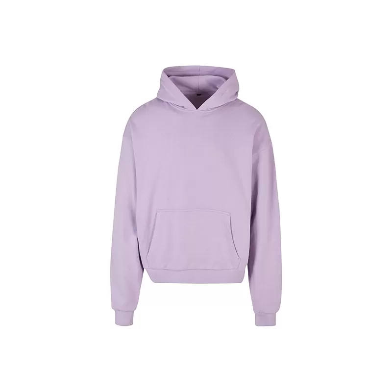 Sweat à capuche lourd en coton ultra épais, coupe casual, poche kangourou, 460 g/m²