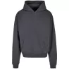 Sweat à capuche lourd en coton ultra épais, coupe casual, poche kangourou, 460 g/m²