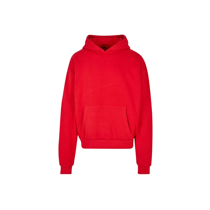 Sweat à capuche lourd en coton ultra épais, coupe casual, poche kangourou, 460 g/m²