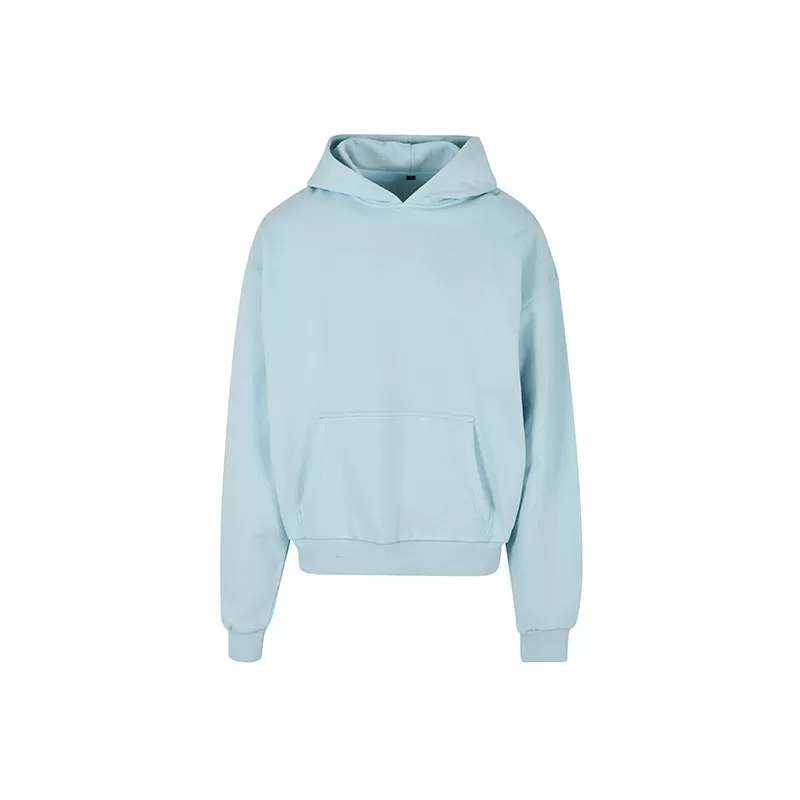 Sweat à capuche lourd en coton ultra épais, coupe casual, poche kangourou, 460 g/m²