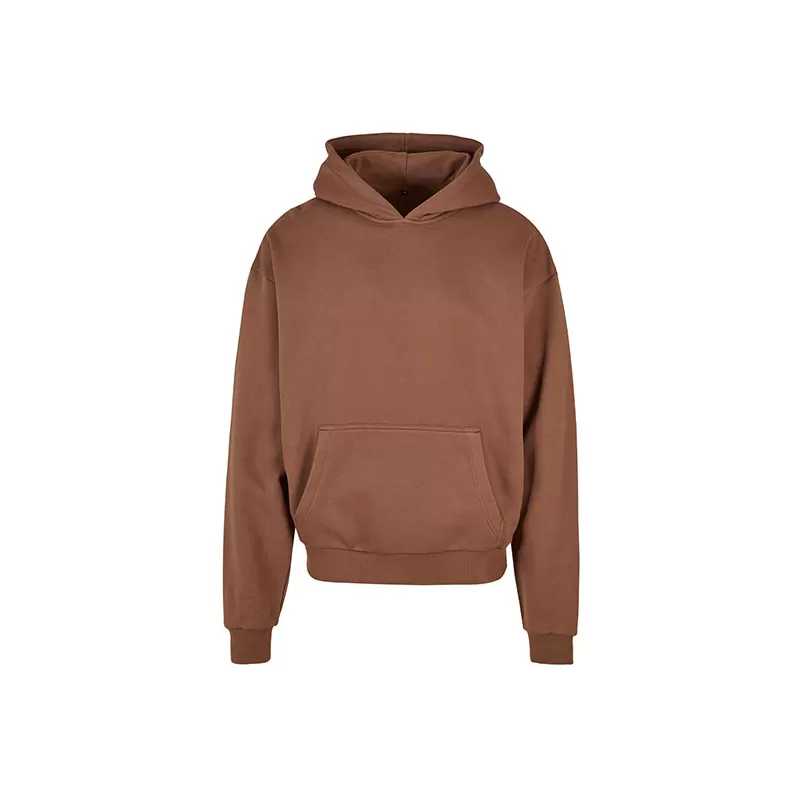 Sweat à capuche lourd en coton ultra épais, coupe casual, poche kangourou, 460 g/m²
