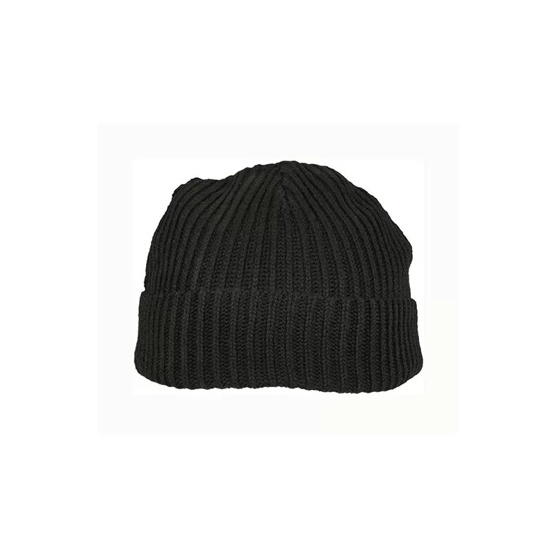 Bonnet tricoté uni en polyester recyclé, bord extra-large