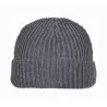 Bonnet tricoté uni en polyester recyclé, bord extra-large