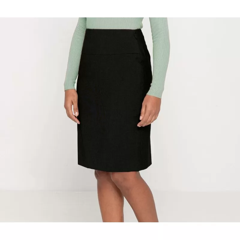 Jupe Holborn droite en polyester recyclé, fente arrière, couture devant, 270 g/m²