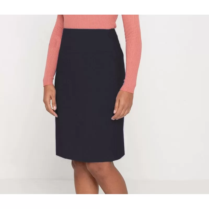 Jupe Holborn droite en polyester recyclé, fente arrière, couture devant, 270 g/m²