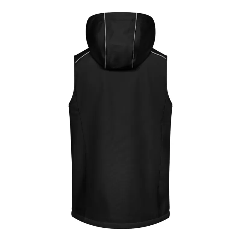 Bodywarmer homme softshell avec capuche, poches zippées, 310 g/m²