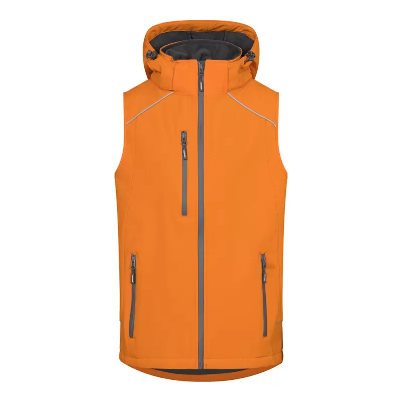 Bodywarmer homme softshell avec capuche, poches zippées, 310 g/m²