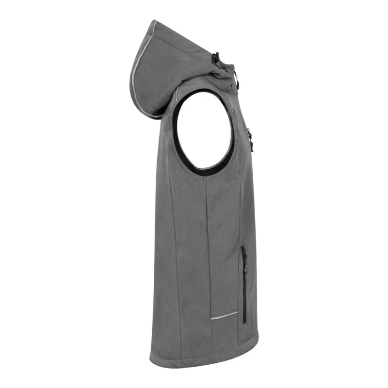 Bodywarmer homme softshell avec capuche, poches zippées, 310 g/m²