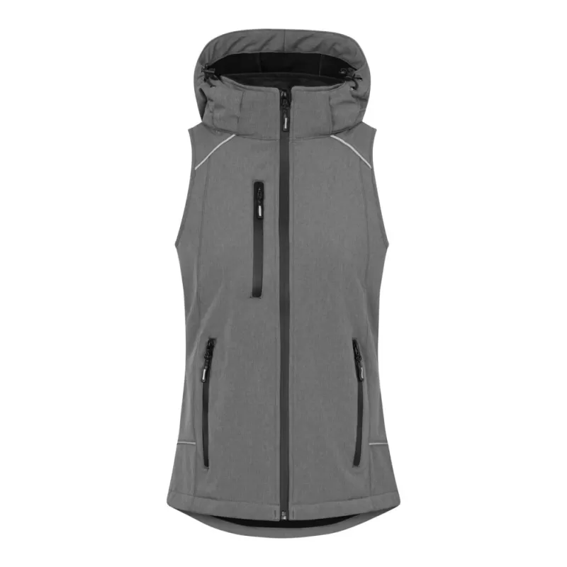 Bodywarmer femme softshell avec capuche, poches zippées, 310 g/m²