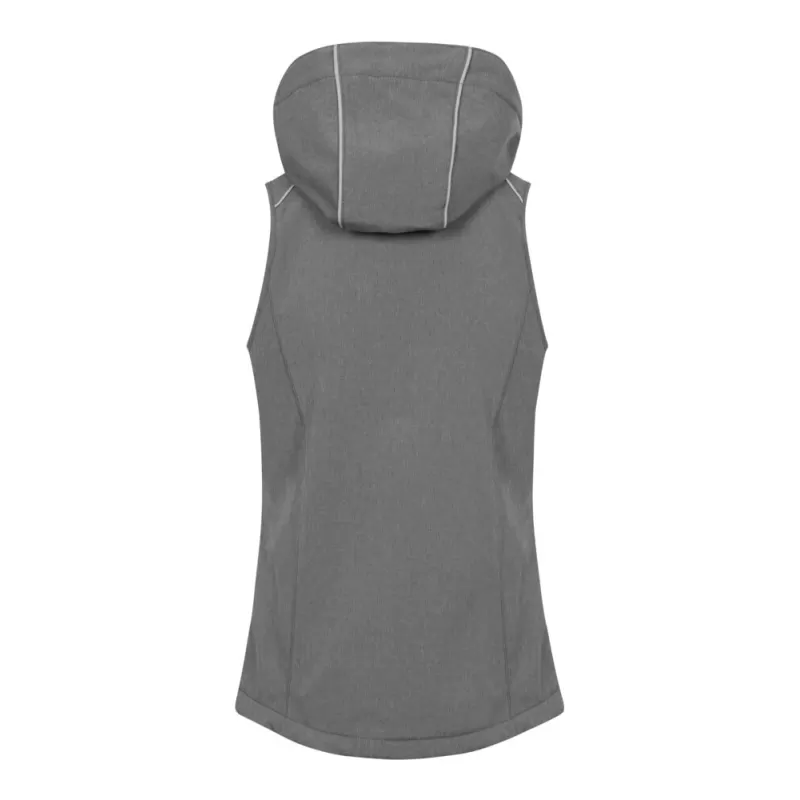 Bodywarmer femme softshell avec capuche, poches zippées, 310 g/m²