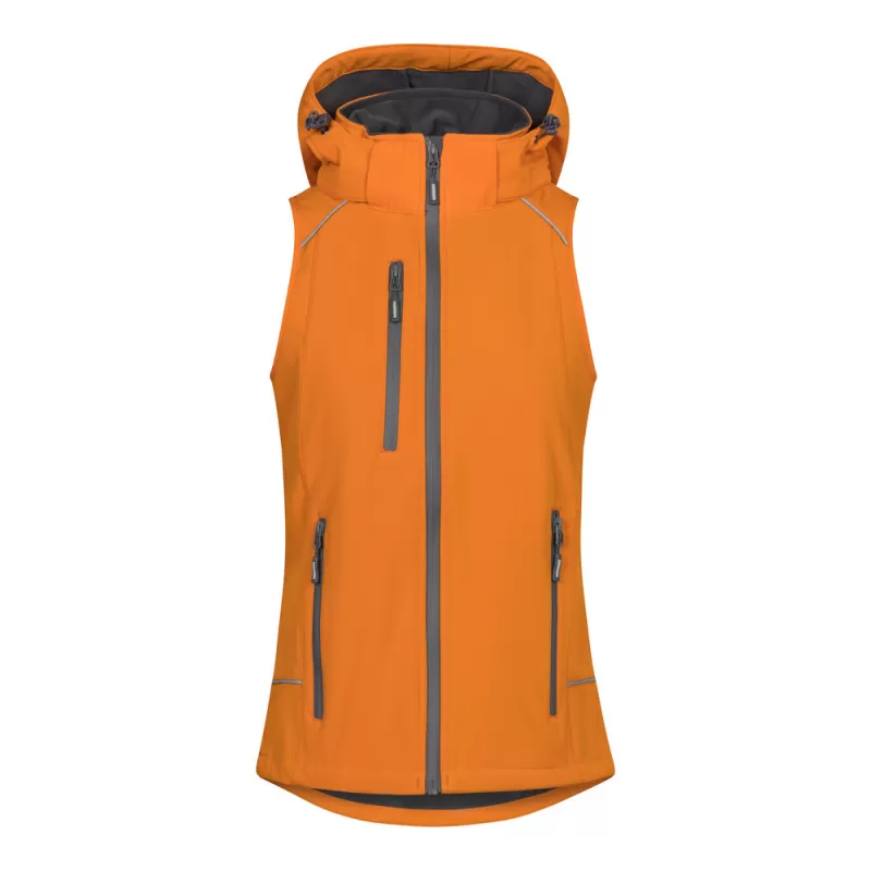Bodywarmer femme softshell avec capuche, poches zippées, 310 g/m²